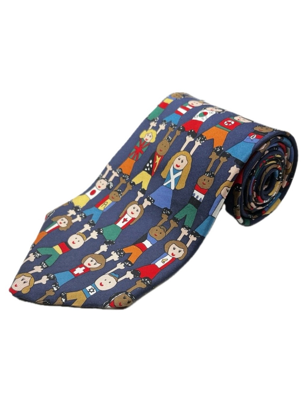 Men’s Silk Tie People Print Navy